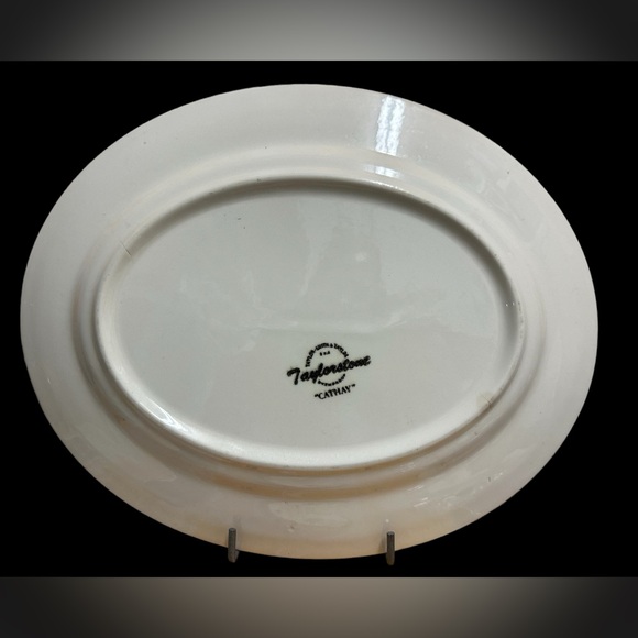 Vintage Atomic MCM Taylorstone Cathay Age Oval Serving Platter, Geometric Dish - Picture 6 of 8